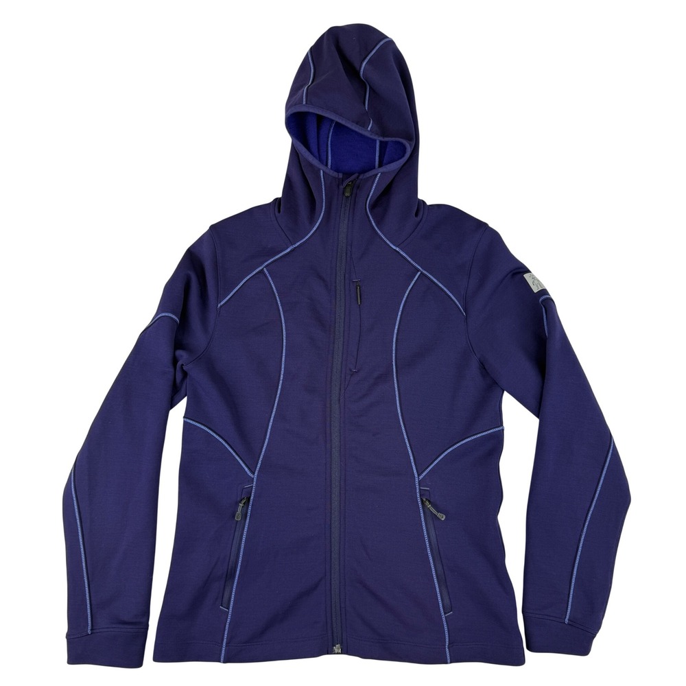 Smartwool PhD Full Zip Hoodie Womens Medium Purple Merino Wool Mid Layer F13SMS